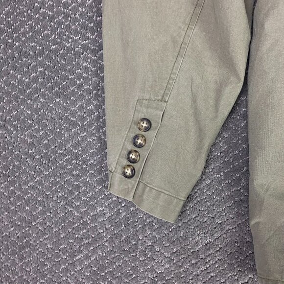 LL Bean Cotton Canvas Blazer Sport Coat Men's 42R Khaki Olive - Picture 3 of 14